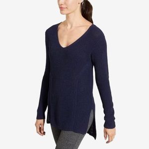 Athleta Navy Highline V-Neck Sweater (Small)